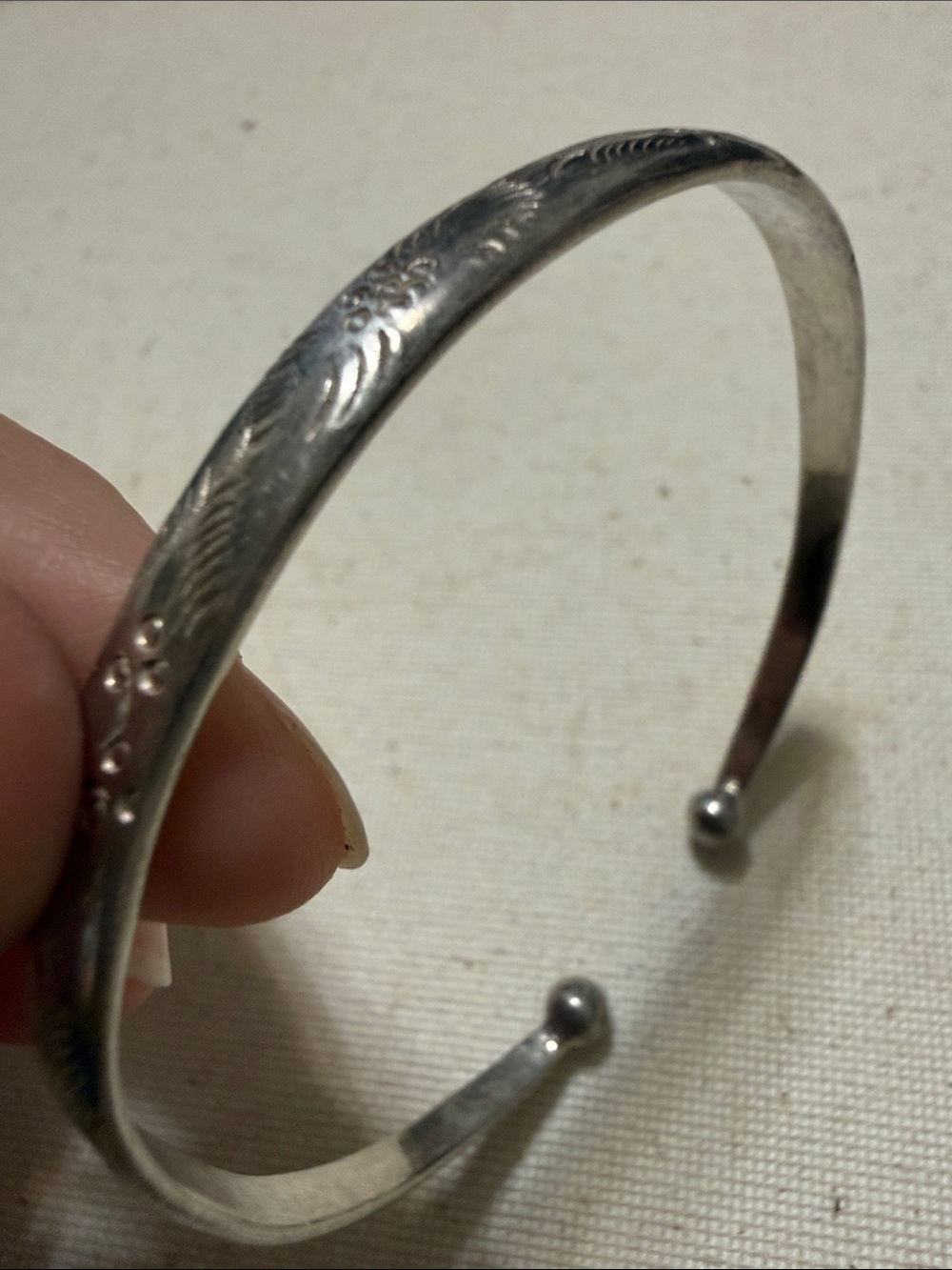 Engraved Sterling Silver 925 Cuff Bracelet - Picture 10 of 16